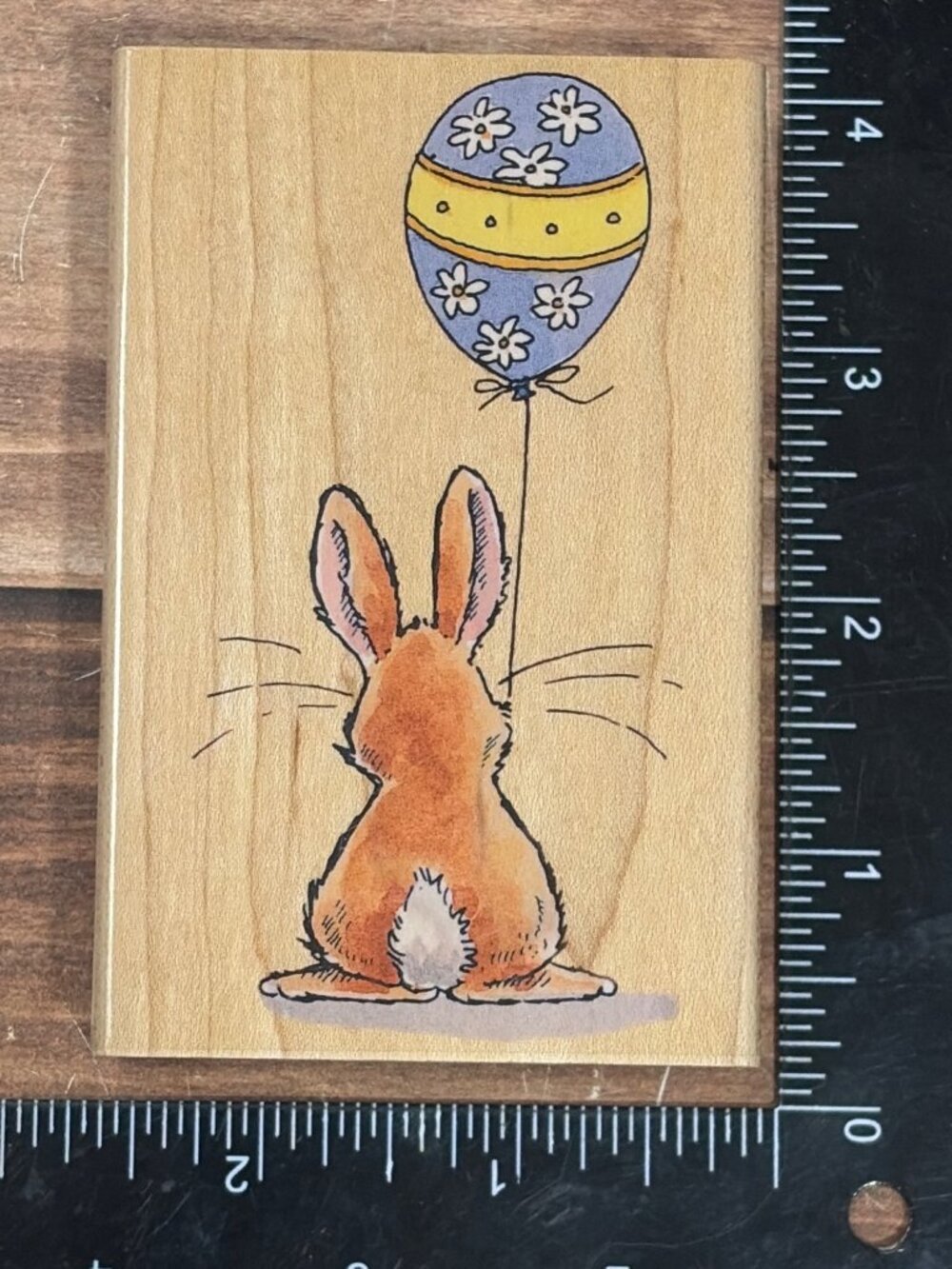 Penny Black Margaret Sherry Easter Balloon 2865K Wood Mounted Rubber Stamp Bunny